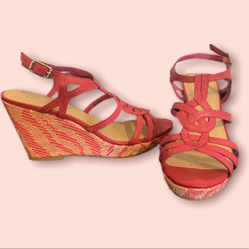 Pink Sandal Wedges Size 7 - Picture 3 of 9